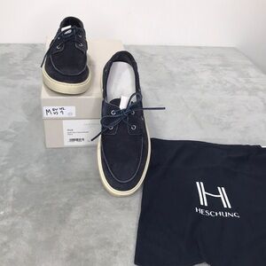 Heschung 1934 Navy Blue Men's Dock Shoes New in Box Size 9